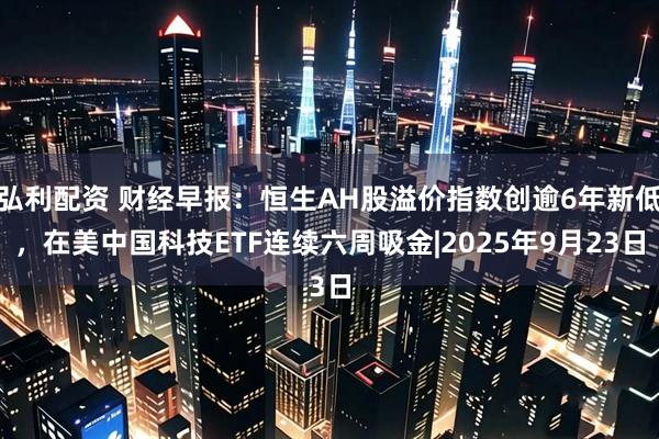 弘利配资 财经早报：恒生AH股溢价指数创逾6年新低，在美中国科技ETF连续六周吸金|2025年9月23日
